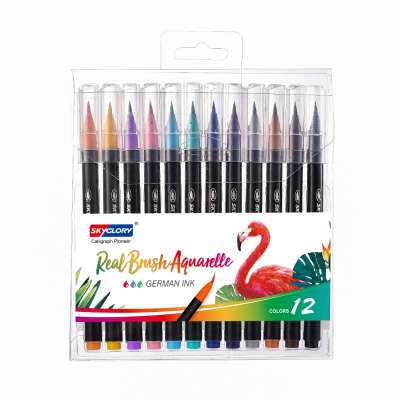 New design watercolor real brush pens nylon art markers brush pen for student paint drawing pen wholesale stationery