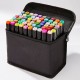 Hot Sales Multicolor 60 Color Double Tip Watercolor Brush Black Color Barrel Marker Pen Highlighter